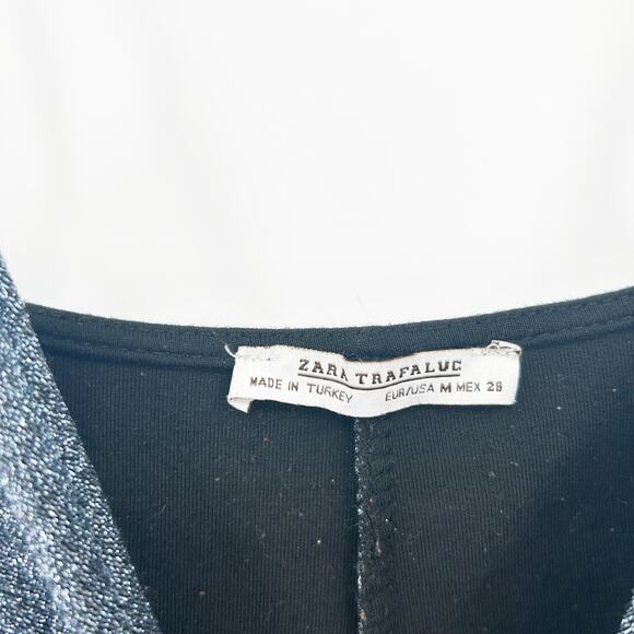 Zara Trafaluc Womens Going Out Party Metallic Glittery Cami Mini‎ Dress Size M - Picture 4 of 6